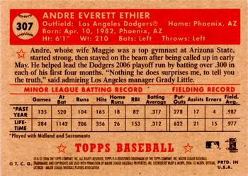 2006 Topps '52 Rookies #307 Andre Ethier Back