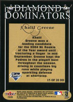 2005 Fleer Platinum - Diamond Dominators #15 DD Khalil Greene Back