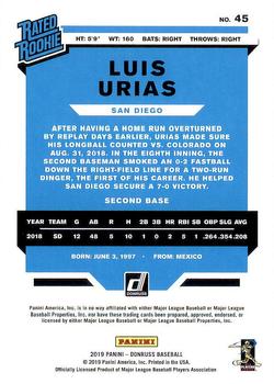 2019 Donruss #45 Luis Urias Back