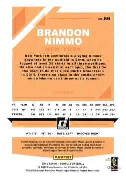 2019 Donruss #56 Brandon Nimmo Back