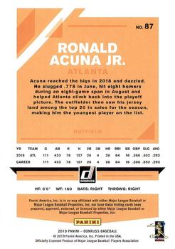 2019 Donruss #87 Ronald Acuna Jr. Back