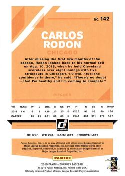 2019 Donruss #142 Carlos Rodon Back