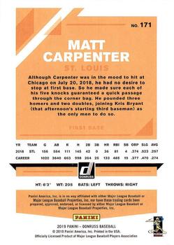 2019 Donruss #171 Matt Carpenter Back