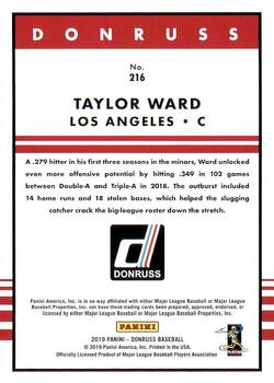 2019 Donruss #216 Taylor Ward Back