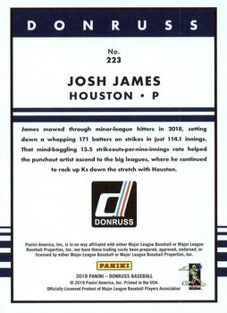 2019 Donruss #223 Josh James Back