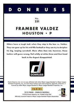 2019 Donruss #231 Framber Valdez Back