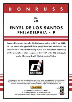 2019 Donruss #236 Enyel De Los Santos Back