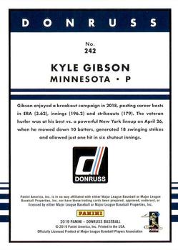 2019 Donruss #242 Kyle Gibson Back