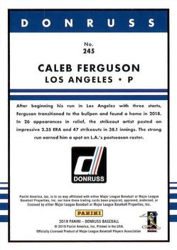 2019 Donruss #245 Caleb Ferguson Back
