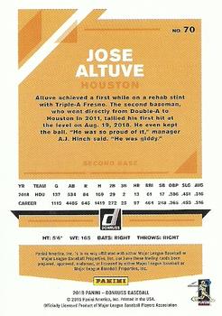 2019 Donruss #70 Jose Altuve Back