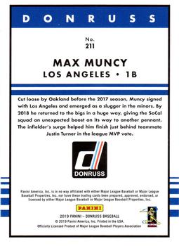 2019 Donruss #211 Max Muncy Back