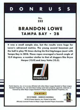 2019 Donruss #232 Brandon Lowe Back