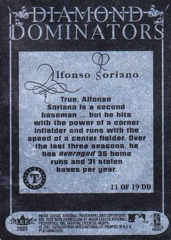 2005 Fleer Platinum - Diamond Dominators Metal #11 DD Alfonso Soriano Back