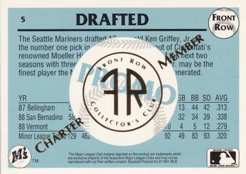 1991 Front Row Ken Griffey Jr. - Charter Member Promos #5 Ken Griffey Jr. Back