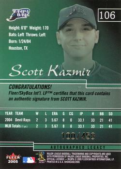 2005 Fleer Showcase - Autographed Legacy #106 Scott Kazmir Back