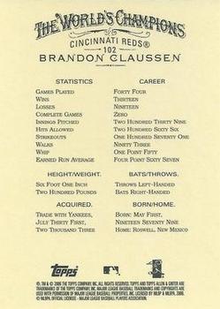 2006 Topps Allen & Ginter #102 Brandon Claussen Back