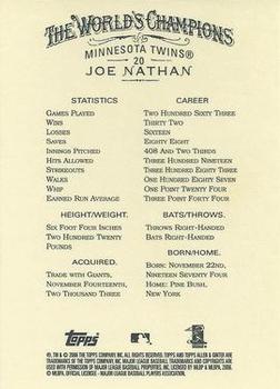2006 Topps Allen & Ginter #20 Joe Nathan Back