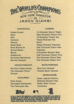 2006 Topps Allen & Ginter #25 Jason Giambi Back