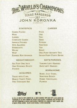 2006 Topps Allen & Ginter #257 John Koronka Back
