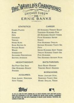2006 Topps Allen & Ginter #286 Ernie Banks Back