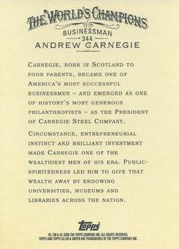 2006 Topps Allen & Ginter #344 Andrew Carnegie Back
