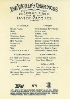 2006 Topps Allen & Ginter #28 Javier Vazquez Back