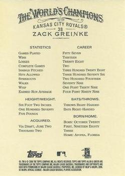 2006 Topps Allen & Ginter #38 Zack Greinke Back