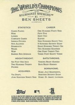 2006 Topps Allen & Ginter #41 Ben Sheets Back