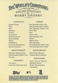 2006 Topps Allen & Ginter #91 Bobby Crosby Back