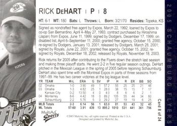 2005 MultiAd Schaumburg Flyers #8 Rick DeHart Back