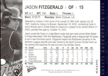 2005 MultiAd Schaumburg Flyers #9 Jason Fitzgerald Back