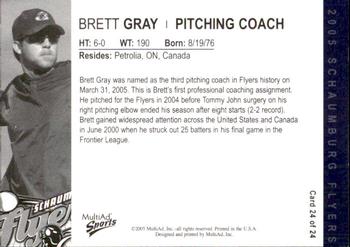 2005 MultiAd Schaumburg Flyers #24 Brett Gray Back