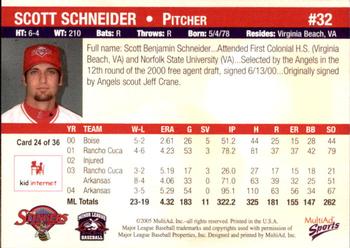 2005 MultiAd Salt Lake Stingers #24 Scott Schneider Back