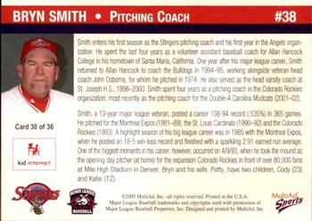2005 MultiAd Salt Lake Stingers #30 Bryn Smith Back