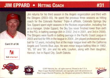 2005 MultiAd Salt Lake Stingers #31 Jim Eppard Back