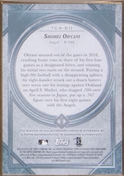 2018 Topps Transcendent Collection - Transcendent Collection Autographs Emerald #TCA-SO Shohei Ohtani Back