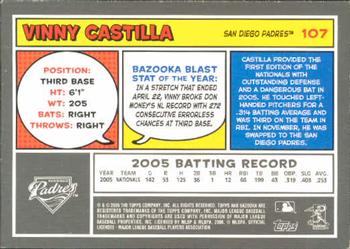 2006 Bazooka #107 Vinny Castilla Back