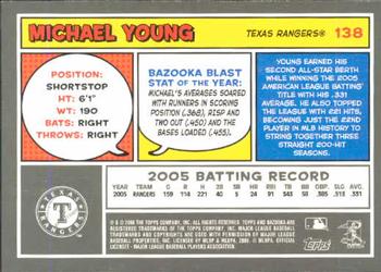 2006 Bazooka #138 Michael Young Back