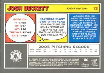 2006 Bazooka #13 Josh Beckett Back
