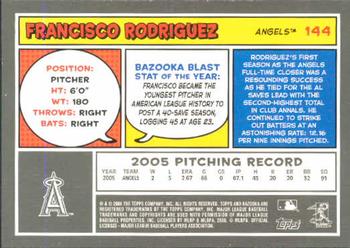 2006 Bazooka #144 Francisco Rodriguez Back
