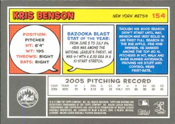 2006 Bazooka #154 Kris Benson Back