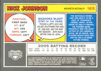 2006 Bazooka #165 Nick Johnson Back