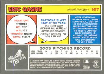 2006 Bazooka #167 Eric Gagne Back