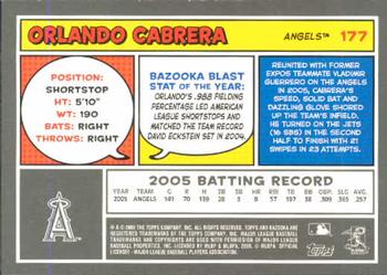 2006 Bazooka #177 Orlando Cabrera Back