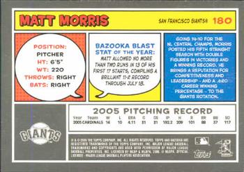 2006 Bazooka #180 Matt Morris Back