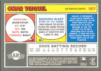 2006 Bazooka #187 Omar Vizquel Back