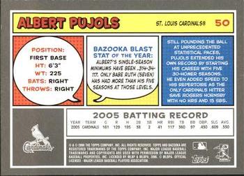 2006 Bazooka #50 Albert Pujols Back