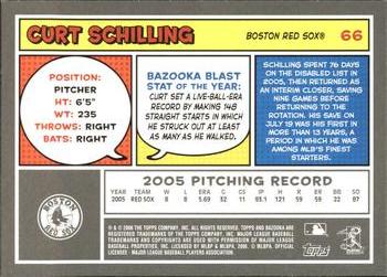 2006 Bazooka #66 Curt Schilling Back