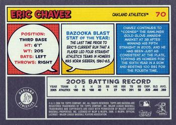 2006 Bazooka #70 Eric Chavez Back
