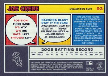 2006 Bazooka #93 Joe Crede Back